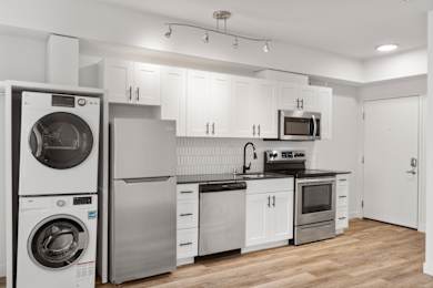 Floor Plan  Modern studio kitchen with stainless steel appliances