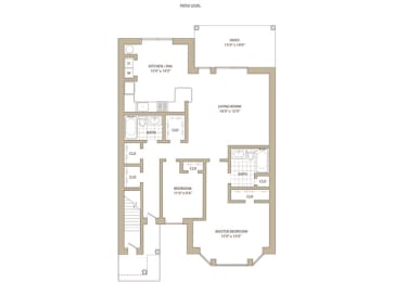 2 bedroom 2 bathroom Floor plan B at Walden Pond in East Moriches, NY 11940