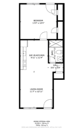 1 bedroom floor plan at Amity Senior in Amityville, NY 11701