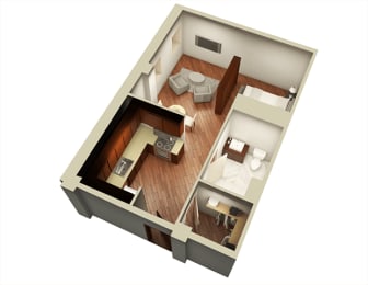 Ainslie Floor Plan at Somerset Place Apartments, Illinois