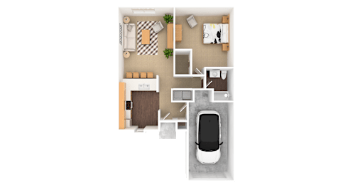 Opal 1 Bedroom 1 Bathroom Duplex, 863 sq. ft., at Barton Farms Apartments and Duplexes in Greenwood, IN 46143