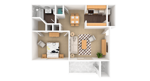 Sapphire 1 Bedroom 1 Bathroom, 730 sq. ft., at Barton Farms in Greenwood, IN 46143