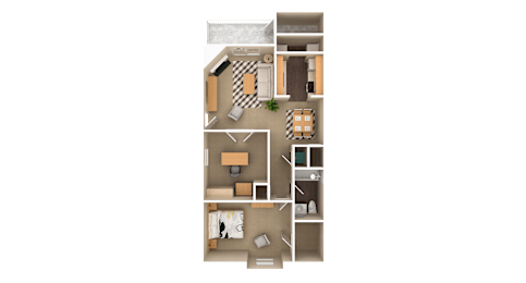 1 Bedroom 1 Bathroom with den, 899 sq ft, Eagle floorplan  at Bexley Village, Greenwood