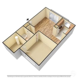 Juniper 1 Bed | 1 Bath | 635 Sq. Ft.  at Camelot East Apartments, Ohio