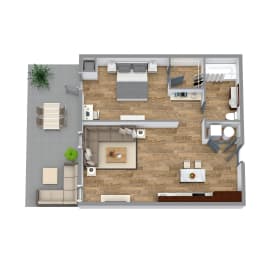 1 Bedroom 10 Floor Plan at Bakery Living in Pittsburgh, PA 15206