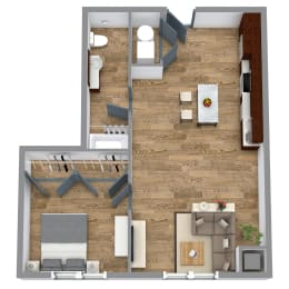 1 Bedroom 11 Floor Plan at Bakery Living, Shadyside, Pittsburgh, PA 15206
