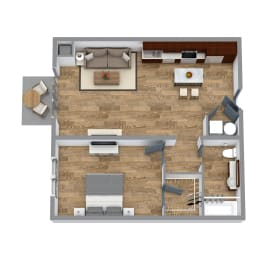 1 Bedroom 3 Floor Plan at Bakery Living, Shadyside, Pittsburgh, PA 15206
