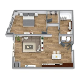 1 Bedroom 6 Floor Plan at Bakery Living, Shadyside, Pittsburgh, PA 15206