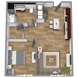 1 Bedroom 7 Floor Plan at Bakery Living, Shadyside, Pittsburgh, PA 15206