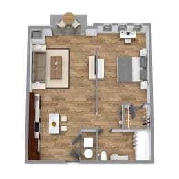 1 Bedroom 8 Floor Plan at Bakery Living, Shadyside, Pittsburgh, PA 15206