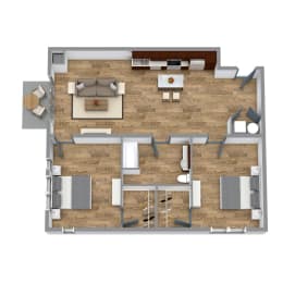 2 Bedroom 5 Floor Plan at Bakery Living, Shadyside, Pittsburgh, PA 15206