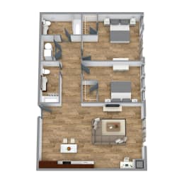 2 Bedroom 6 Floor Plan at Bakery Living, Shadyside, Pittsburgh, PA 15206