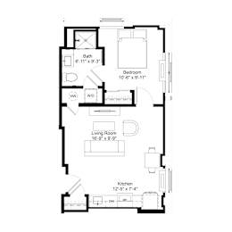 A5 Floor Plan at The Jones Tower at the Collective, Pittsburgh