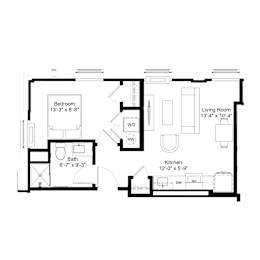 A6 Floor Plan at The Jones Tower at the Collective, Pennsylvania