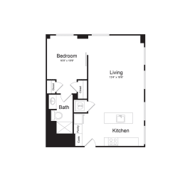 A7 Floor Plan at The Commonwealth Building, Pittsburgh, 15222