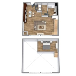 Loft 1 Floor Plan at Bakery Living, Shadyside, Pittsburgh, PA 15206