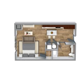 Micro 2 Floor Plan at Bakery Living, Shadyside, Pittsburgh, PA 15206