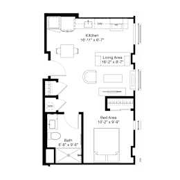 S2 Floor Plan at The Jones Tower at the Collective, Pittsburgh, PA 15203