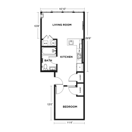 bedroom floor plan | luxury apartments in towson md | the southerly at The Washington at Chatham, Pittsburgh, PA