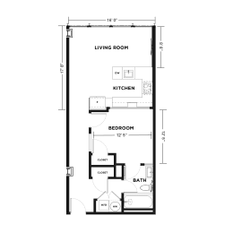 bedroom floor plan | apartments for rent in brookhaven ga | the mille brook at The Washington at Chatham, Pittsburgh
