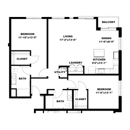 Hot Metal Flats B3 Floorplan, Hot Metal Flats apartments, Pittsburgh, PA