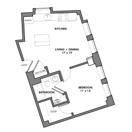 Highland A2 Floor Plan at Walnut on Highland, Pennsylvania 15206