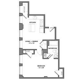 F2 Floor Plan at Walnut on Highland, Pennsylvania 15206