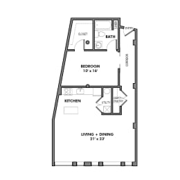 Wallace B Floor Plan at Walnut on Highland, Pennsylvania 15206