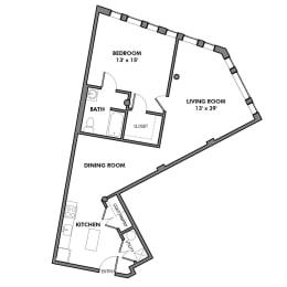 Wallace J Floor Plan at Walnut on Highland, Pennsylvania 15206