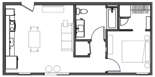  Floor Plan A1 - 1 Bed 1 Bath