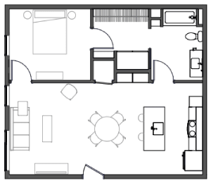  Floor Plan A5 - 1 Bed 1 Bath