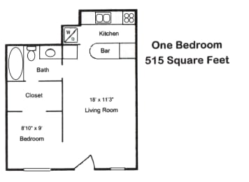  Floor Plan One Bedroom One Bath