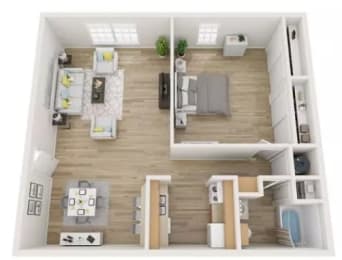 a1 1 bedroom floorplan  apartments in the galleria