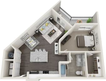 A3 Floor Plan at Anchor Riverwalk, Tampa, FL, 33602