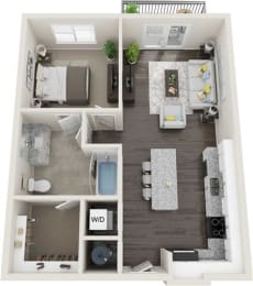 A6 Floor Plan at Anchor Riverwalk, Tampa, 33602
