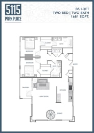B5_LOFT-Floor-Plan at 5115 Park Place Apartments, Charlotte, NC