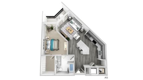 Lowery: 1 Bedroom Floorplan A5 at The Lowery, Atlanta, GA, 30318