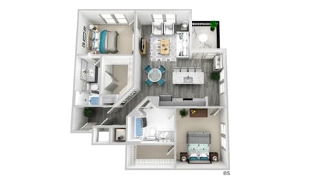 Lowery: 2 Bedroom Floorplan B5 at The Lowery, Atlanta, GA