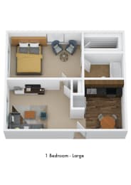  Floor Plan 1 Bedroom - Large