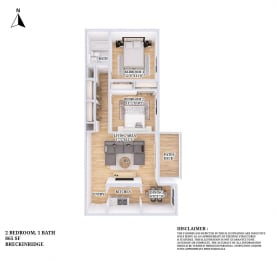 a floor plan of a unit with a bedroom and a bathroom