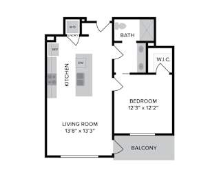 1B1-D Floor Plan at The Ridge, Cincinnati, OH