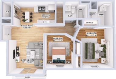 a floor plan of a house with a bedroom and a living room