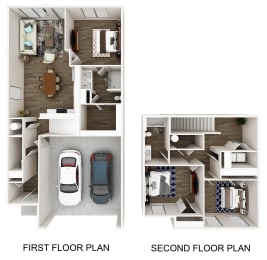 Barton Floor Plan at Jackson Run Townhomes, Whitestown
