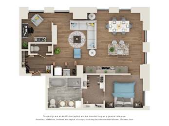 1 bed 1 bath A24P Floor Plan at Sky Central, Cincinnati