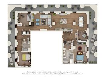 3 bed 2 bath D4P Floor Plan at Sky Central, Ohio