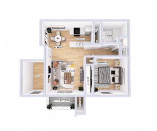 A diagram of a house layout with labeled rooms.