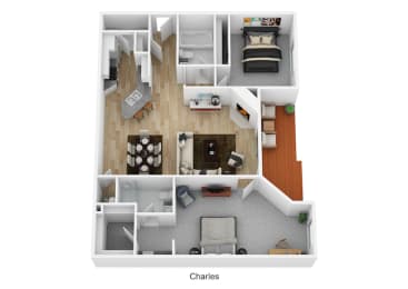 2 bed 2 bathroom floor plan c at Falls at Landen, Maineville, 45039