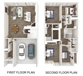 Chester Floor Plan at Jackson Run Townhomes, Whitestown Indiana