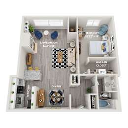 1 bed 1 bath C at The Heights Apartments, Cincinnati