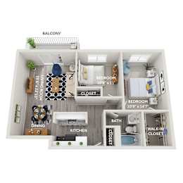 2 bed 1 bath at The Heights Apartments, Ohio